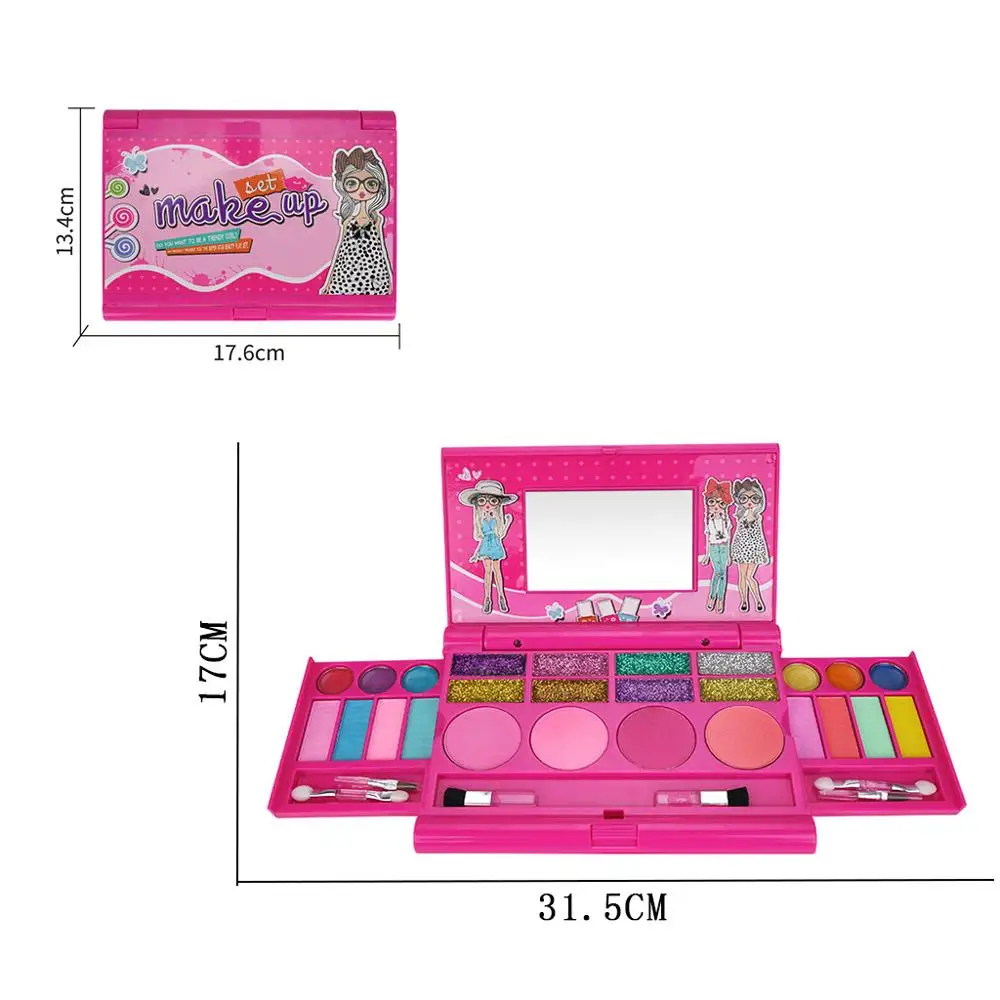 Makeup Set Box for Kids Girl Storage Make Up Toy Pretend Play House Simulation Cosmetics Pink Toys Gifts | Игрушки и хобби