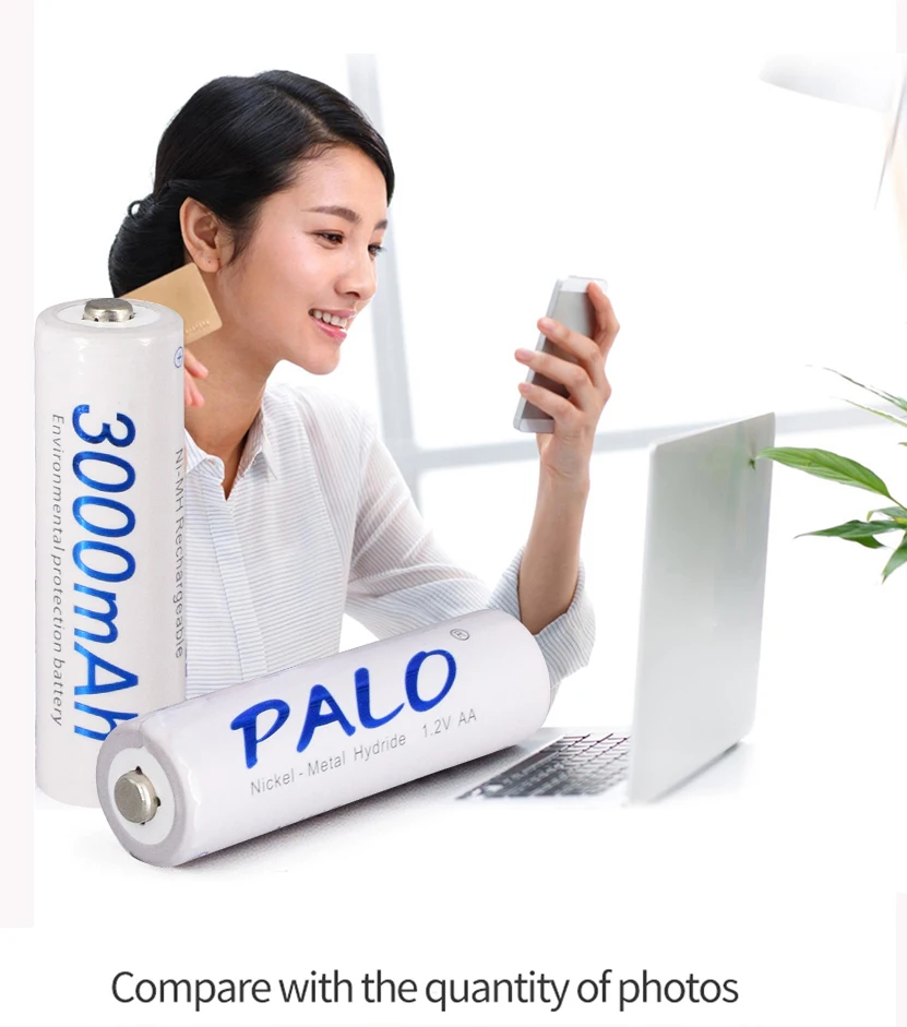 PALO 6 шт. 3000mAh 1,2 v AA перезаряжаемая батарея 2a rechargeabl для Светодиодный светильник для размещения игрушек батарея для камеры MP3 mp4 микрофон