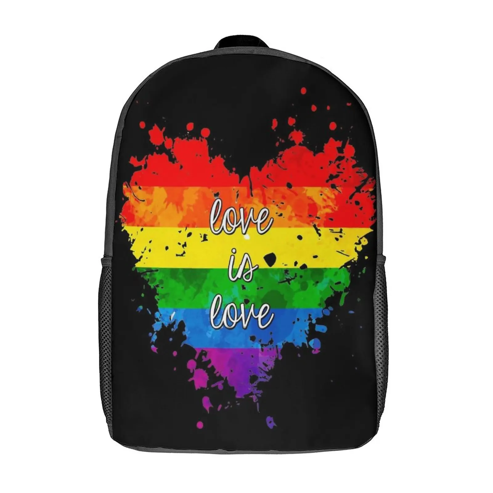 

Love Is Love Hearts Backpacks LGBT Polyester Picnic Woman Backpack Lightweight Elegant Bags