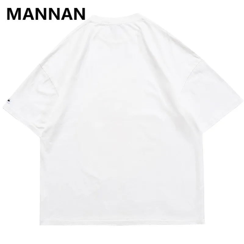 

2021 Men Hip hop Oversize Streetwear Mens clothing Easy Loose Short Sleeve Baby Letter Print T-Shirt Fashion Tee Shirt Fila Blac