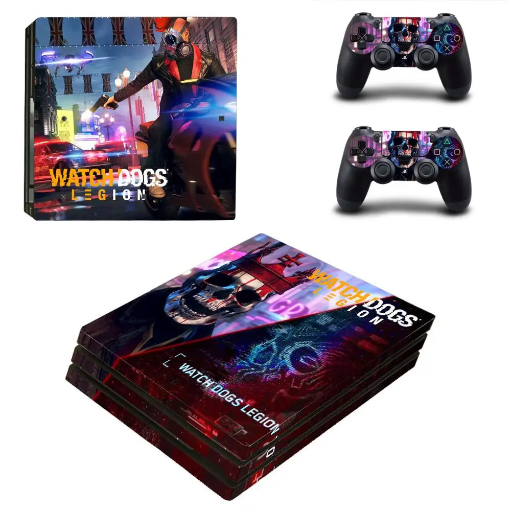Наклейка на кожу Watch Dogs Style PS4 Pro для консоли Sony Playstation 4 и 2 контроллеров наклейка
