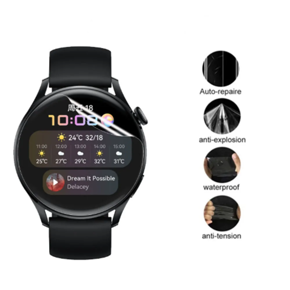 2pcs Screen Tpu Clear Protective Film For Huawei Watch 3 Smartwatch Ultra-thin Full Cover Hydrogel clear Protector Film