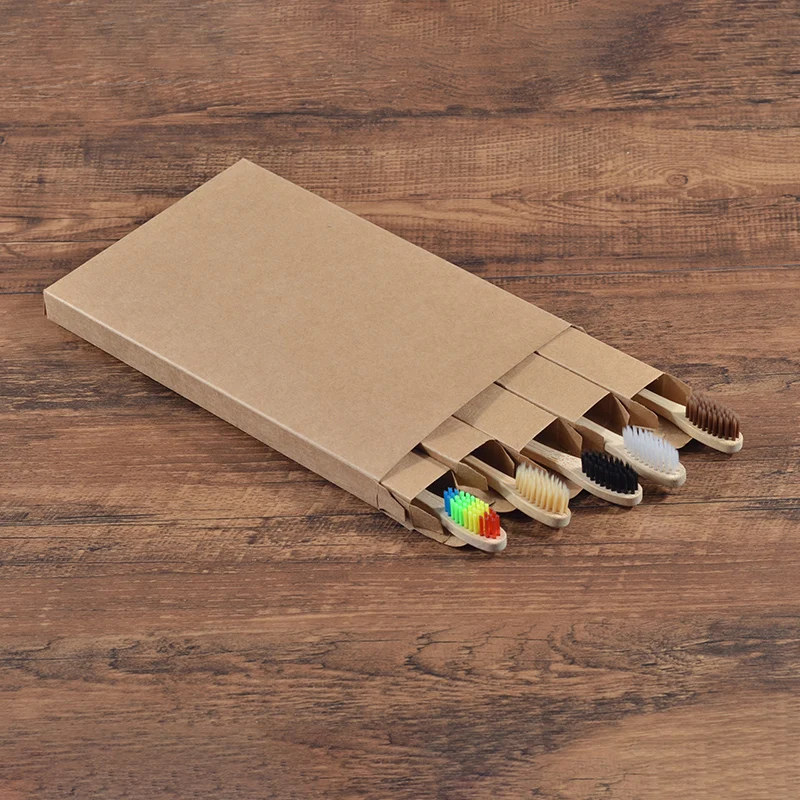 5 шт. бамбуковая зубная щетка Экологичная деревянная мягкая щетина наконечник