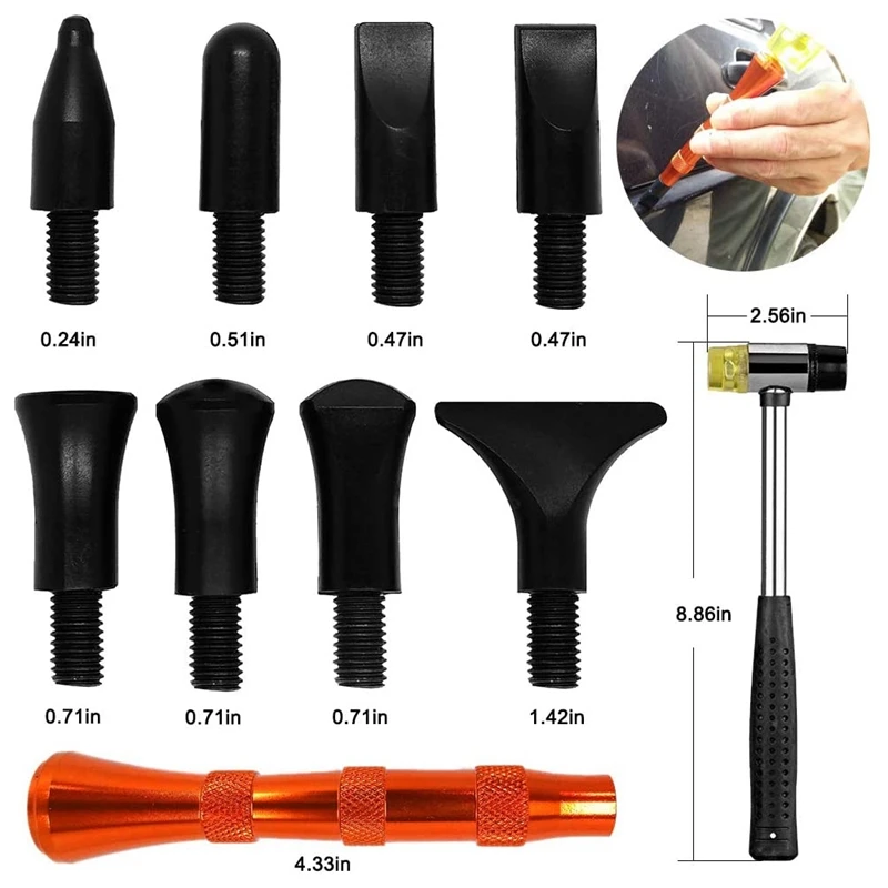 

Car Body Dent Repair Tool Kit with Sliding Hammer T-Shaped Bar Tooth Puller Suitable for Car Body Repair