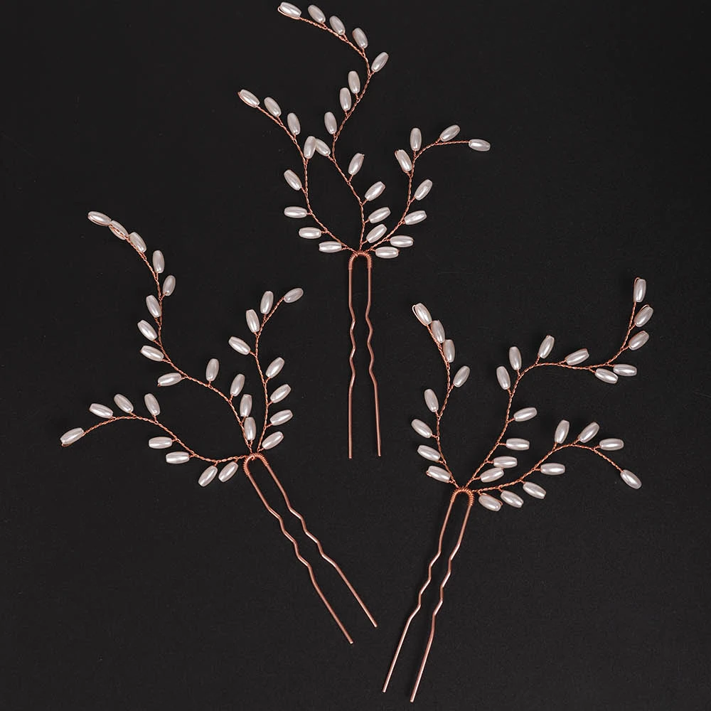 Винтажные заколки для волос ручной работы из розового золота и серебра Красивые