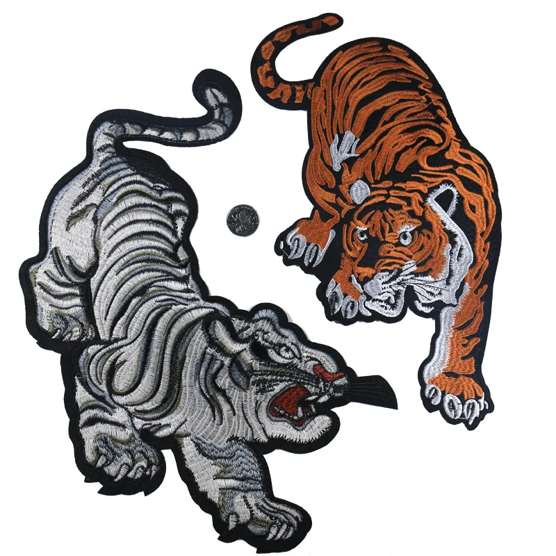 

4pcs/lot Large Embroidery Patch Domineering Tigers Down Clothing Decoration Sewing Accessories Diy Iron Heat Transfer Applique