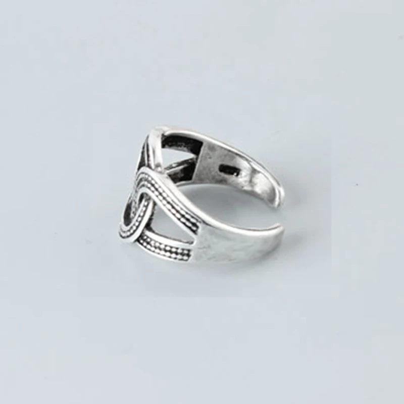

YAOLOGE 925 Sterling Silver Korean Retro Fashion Geometric Simple Braided Winding Open Rings Men and Women Jewelry Accessories