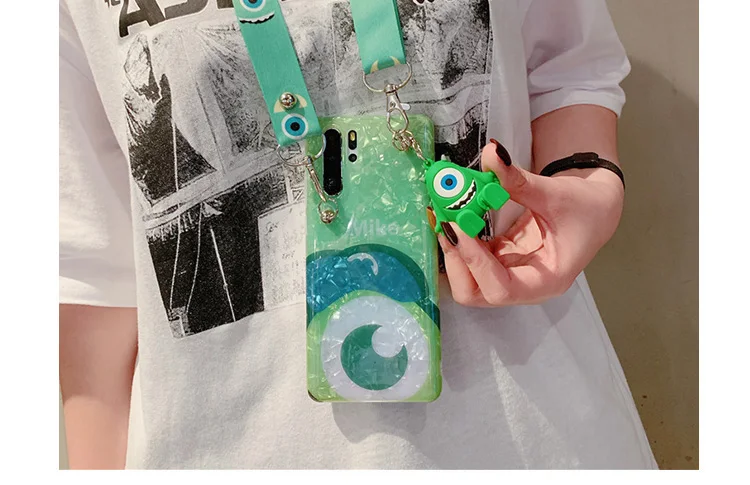 Чехол Sam S10 Coach style Monsters, милый мягкий чехол Sullivan для samsung S10 S9 S8 plus note8 note9, чехол+ игрушка+ длинный ремень
