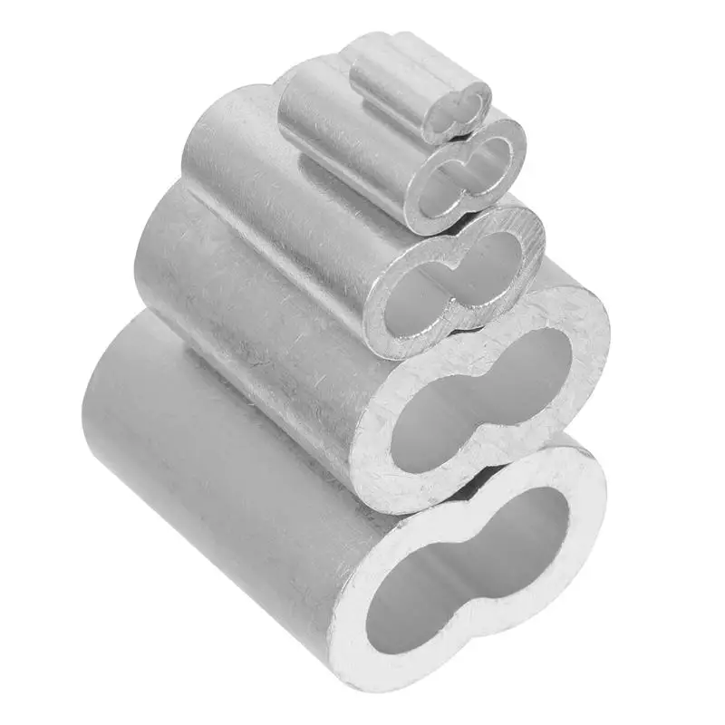 

1 Set/50Pcs Rustproof Lightweight Steel Cable Crimps Double Ferrule Clips Cable Ferrules M2 M4 M6 M8 M10