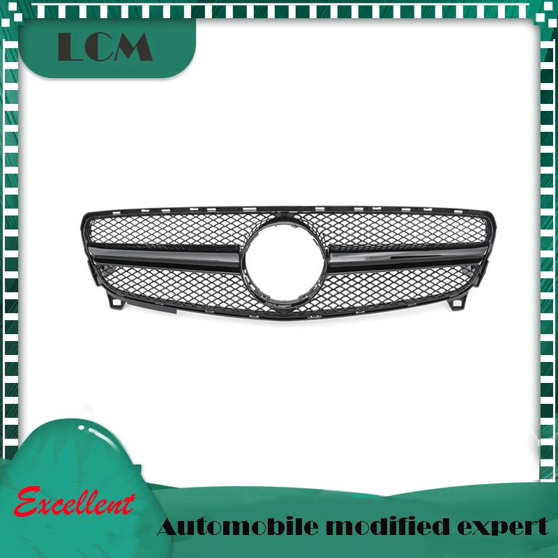 

For AMG Look Front Bumper Racing Grille For Mercedes Benz A Class W176 A160 A180 A200 A250 A45 2016-2018 With Emblem