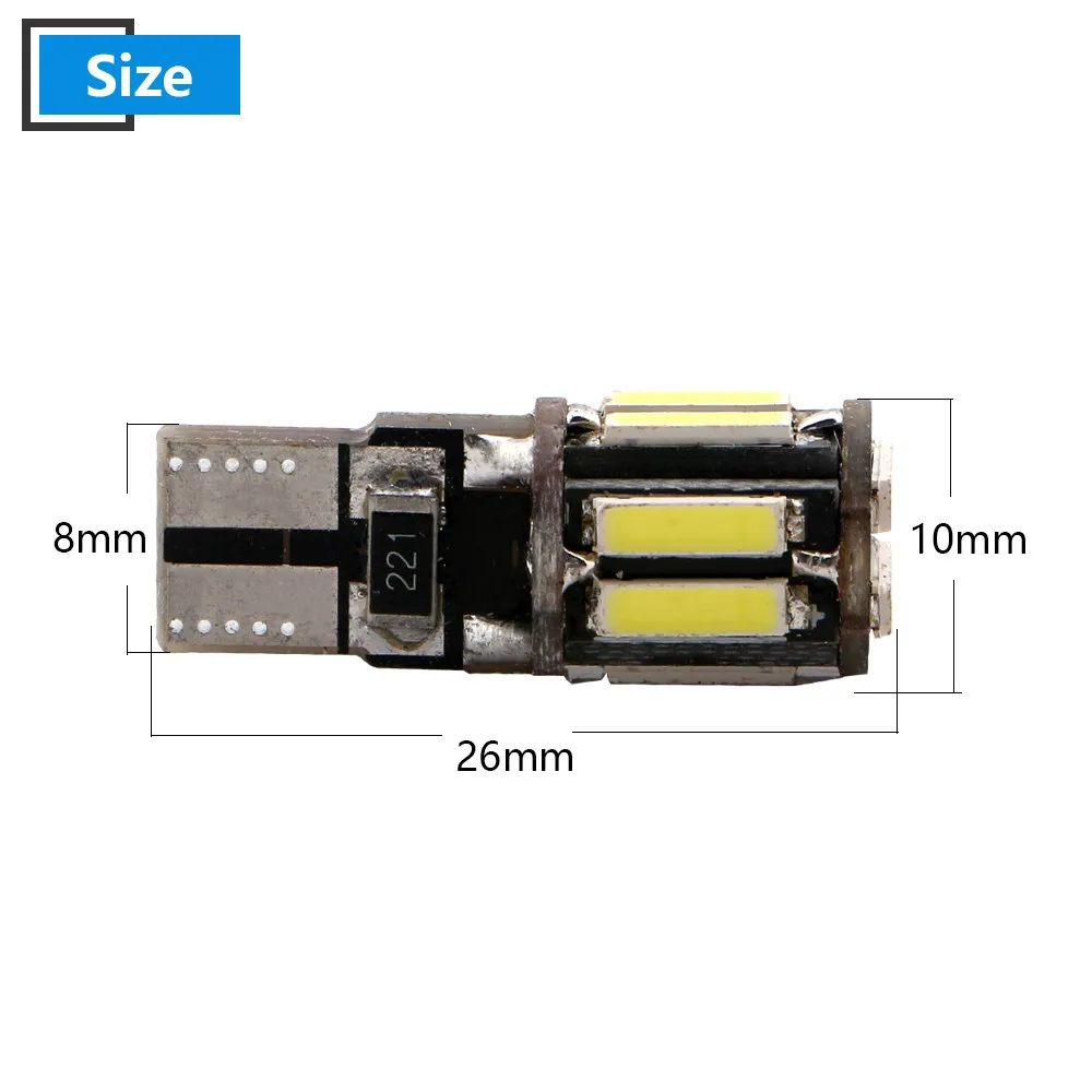 4 шт. Canbus w5w 12В 2Вт T10 7014 10 SMD светодиодные лампы Авто Чтение дверь парковки