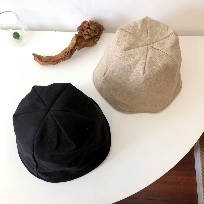 Новинка 2020 женская шапка в рыбацком стиле осенне-зимняя японская однотонная