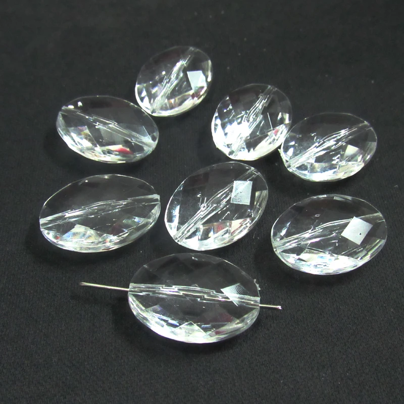 Новейшие прозрачные акриловые граненые/нестандартные плоские овальные бусины 24