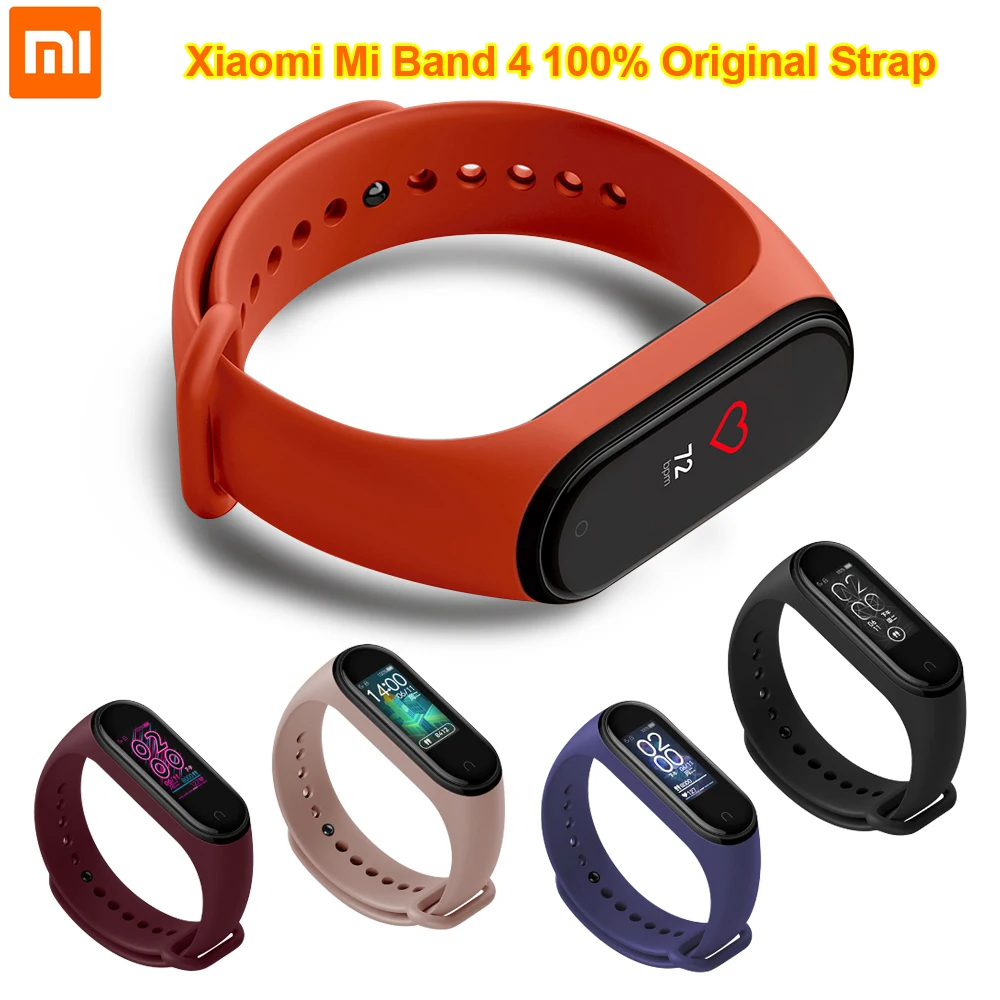 Оригинальный силиконовый браслет Xiaomi Mi Band 4 3 розовый ремешок для запястья
