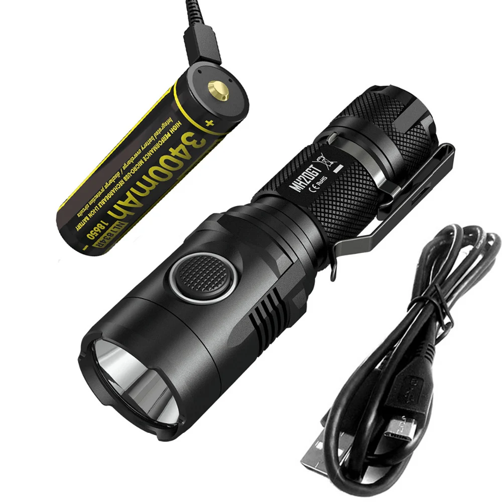 NITECORE MH20GT USB непосредственно заряжаемый фонарик CREE XP-L HI V3 max 1000 люмен луч бросок 362 м Открытый спортивный факел Ручной