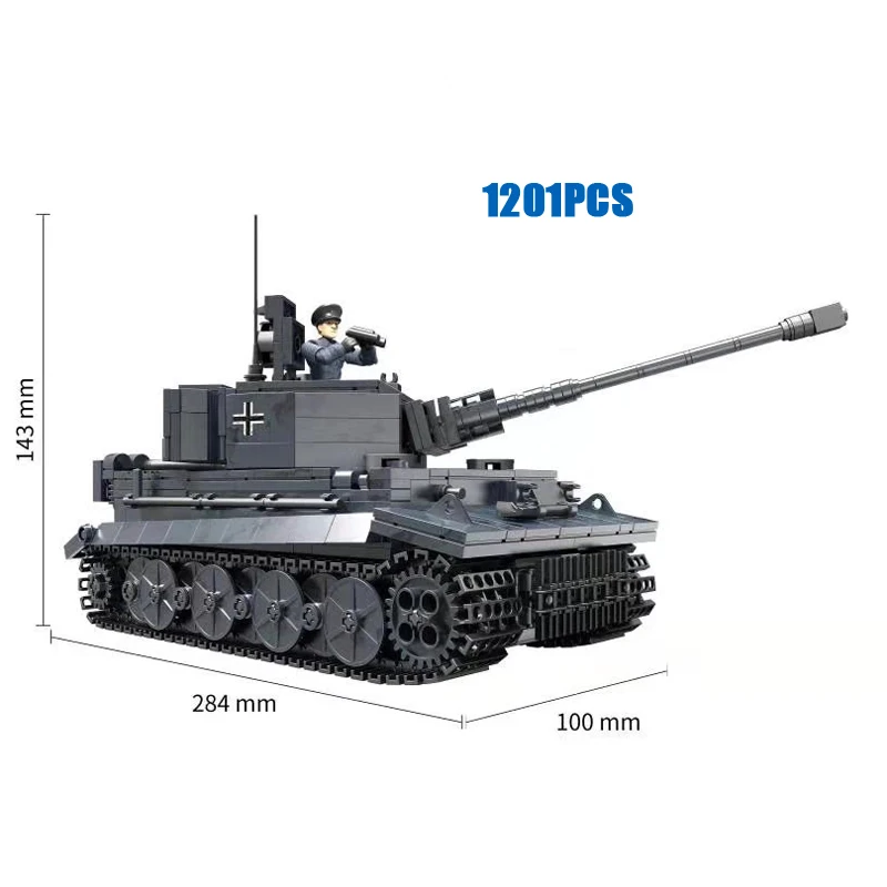 Военный танк Sd.Kfz.181 Panzerkampfwagen VI Ausf.E Tiger I mega block ww2 1:35 весы немецкие армейские фигурки
