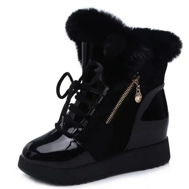

Snow short boots lace 2020 winter New boots women's increased Plush up warm and fashionable cotton boots foreign factory