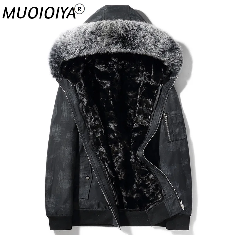 

Winter 100% Real Mink Fur Liner Parka Men 2022 Fox Fur Collar Jacket Male Hooded Warm Thick Coat Casaco Masculino Gxy281