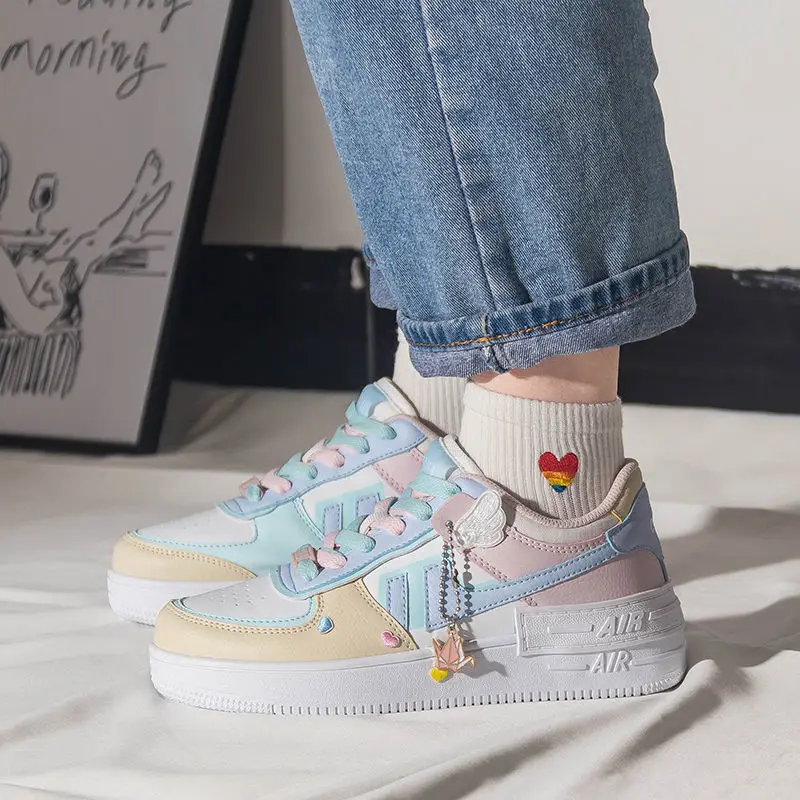 

2021 Women Sneakers PU Leather Women Shoes White Platform Casual Sneaker Spring Summer Female Board Shoes Flats Ladies Trainers