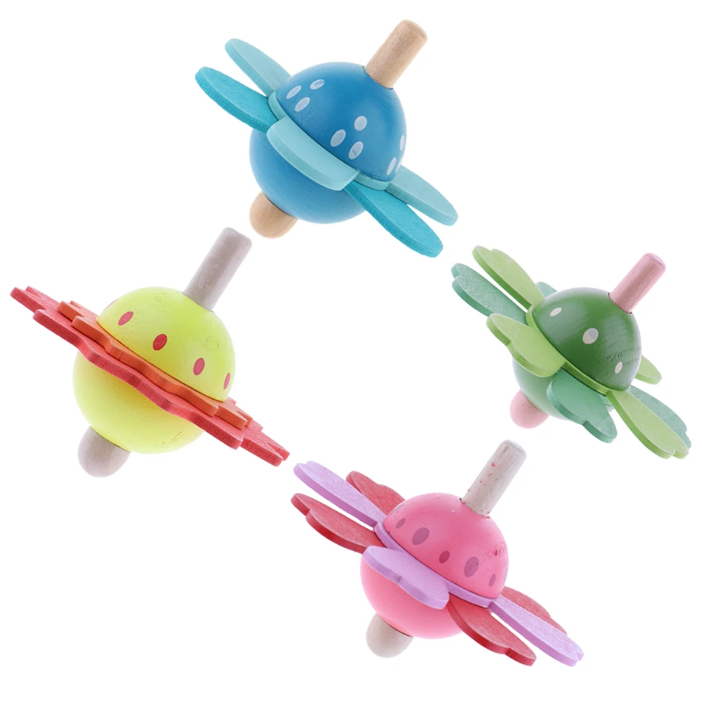 

Classic Spinning Top Rotating Toy Kids Educational Wooden Gyro Gift Game