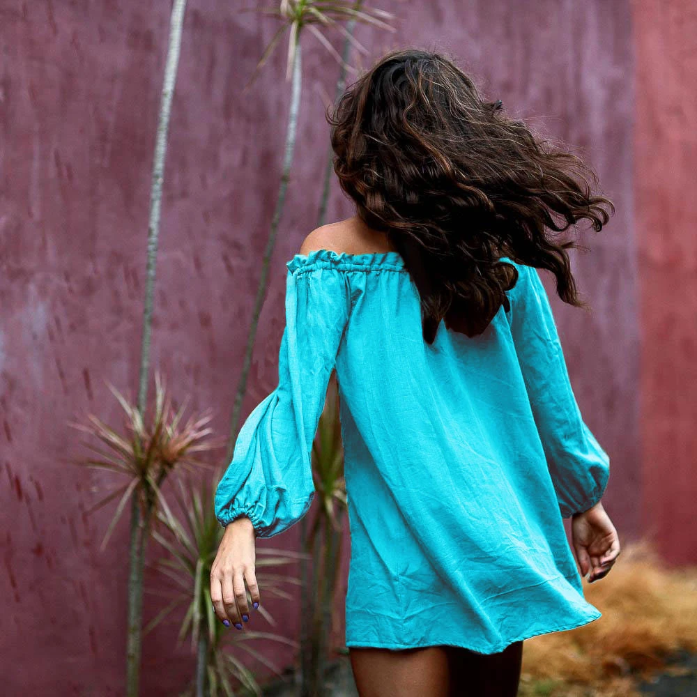 Шифоновая женская одежда на одно плечо летняя пляжная однотонная Свободная