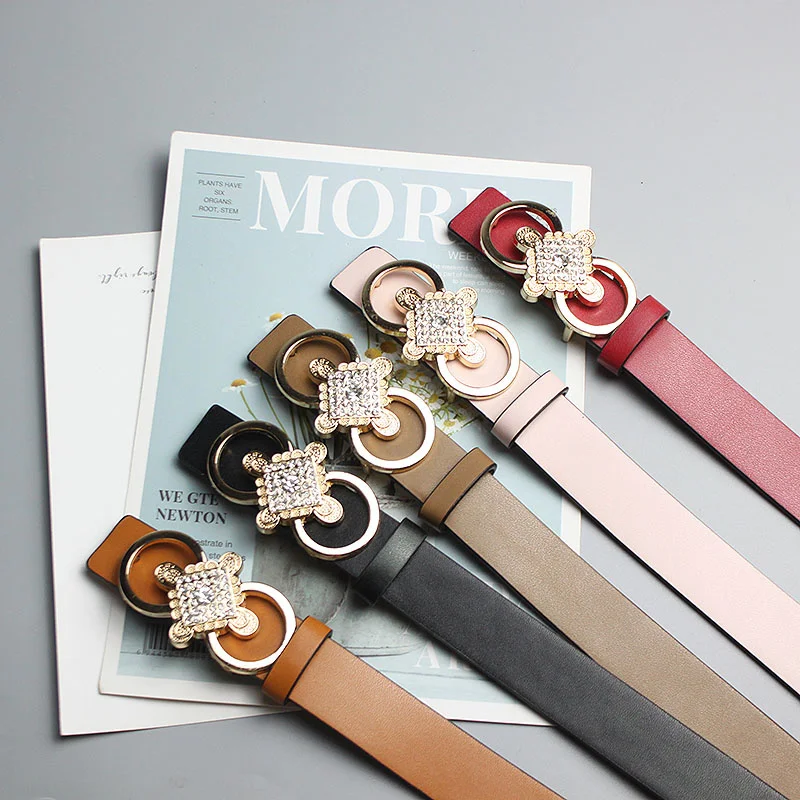 

Decorative Women's Red Waistband Ample, Simple And Versatile Korean Waistband Jeans With Fashion Diamond