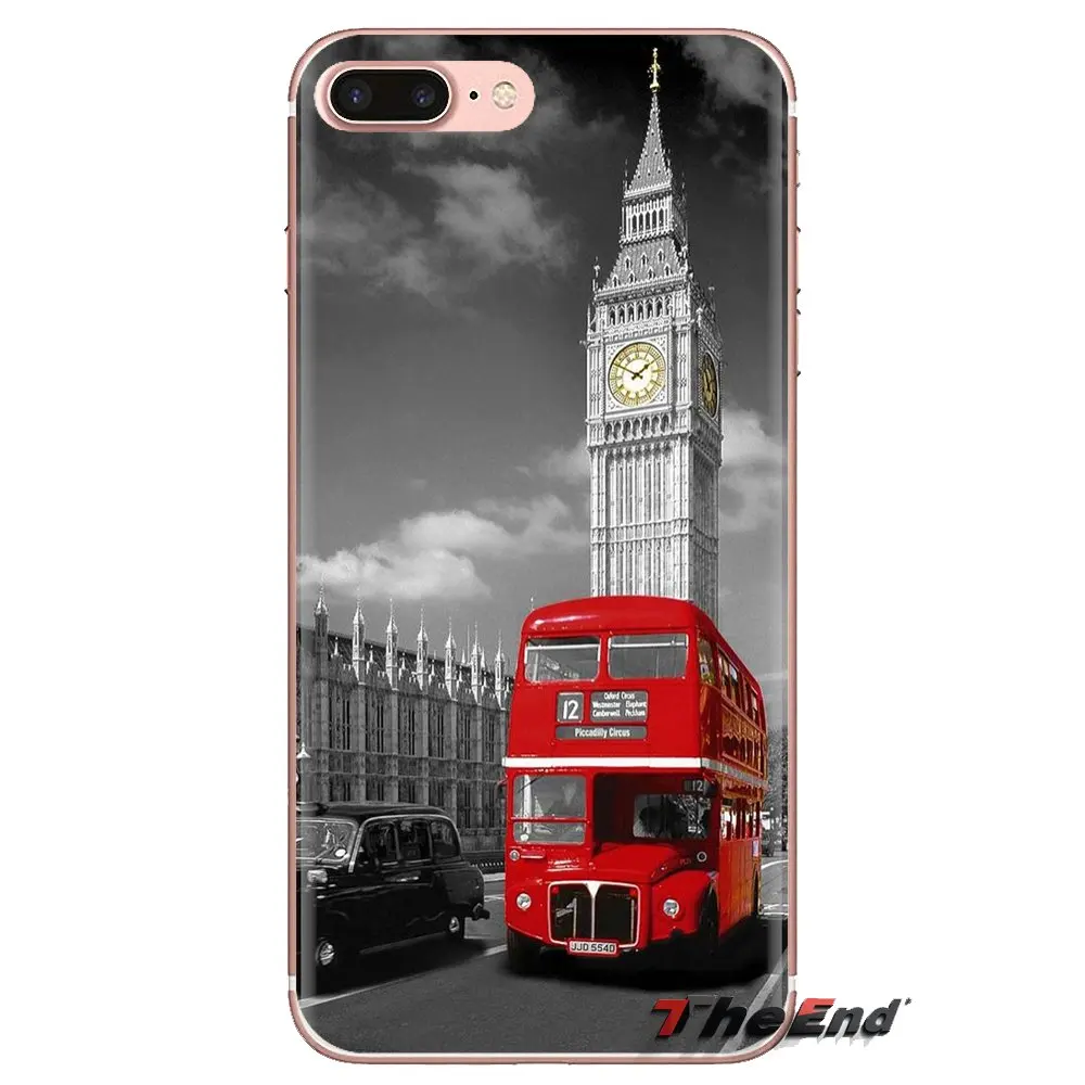 For Samsung Galaxy S3 S4 S5 Mini S6 S7 Edge S8 S9 S10 Plus Note 3 4 5 8 9 UK London Red Bus Big Ben Soft Transparent Shell Cases |