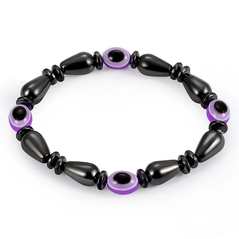 

Women Men Weight Loss Round Black Stone Magnetic Therapy Bracelet Health Care Biomagnetism Magnet Hand Ornament