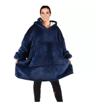 Свободная толстовка с капюшоном для женщин зимние толстовки флис гигантский TV