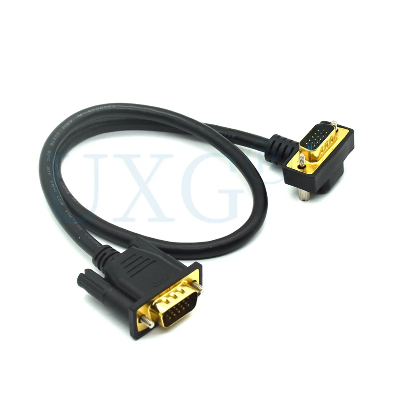 Кабель VGA 3 + 6 с углом поворота 90 градусов Удлинительный кабель HD 15 контактов