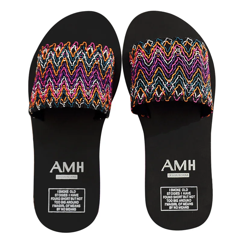 

2020 Summer Women Thick Bottomed Sandals Platform Outer High Heel Flip Flops Women's Wedge Rainbow Bottom Slippers Beach Shoes