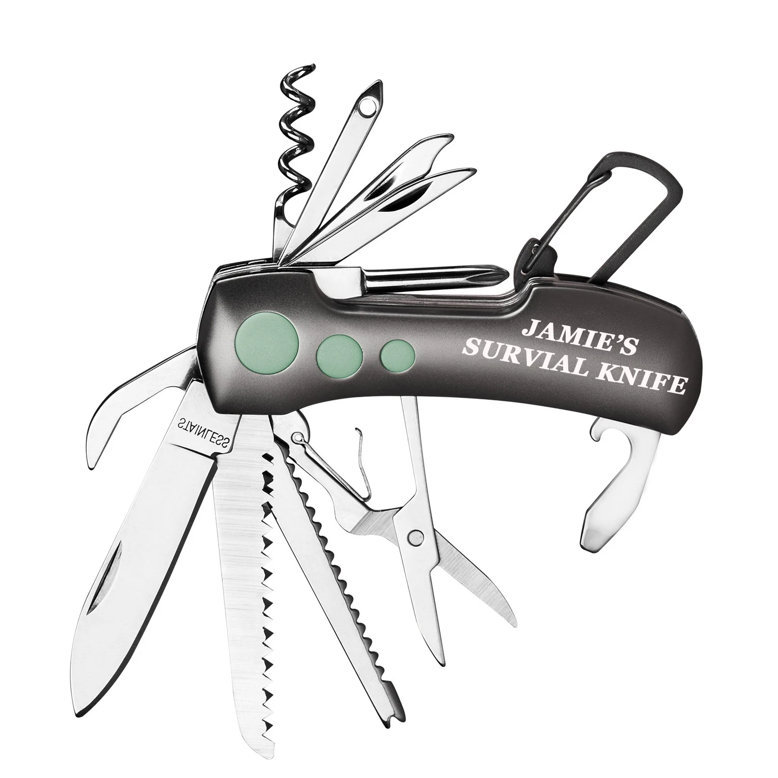 

Engraved Multi-Function Survival Pocket Knife