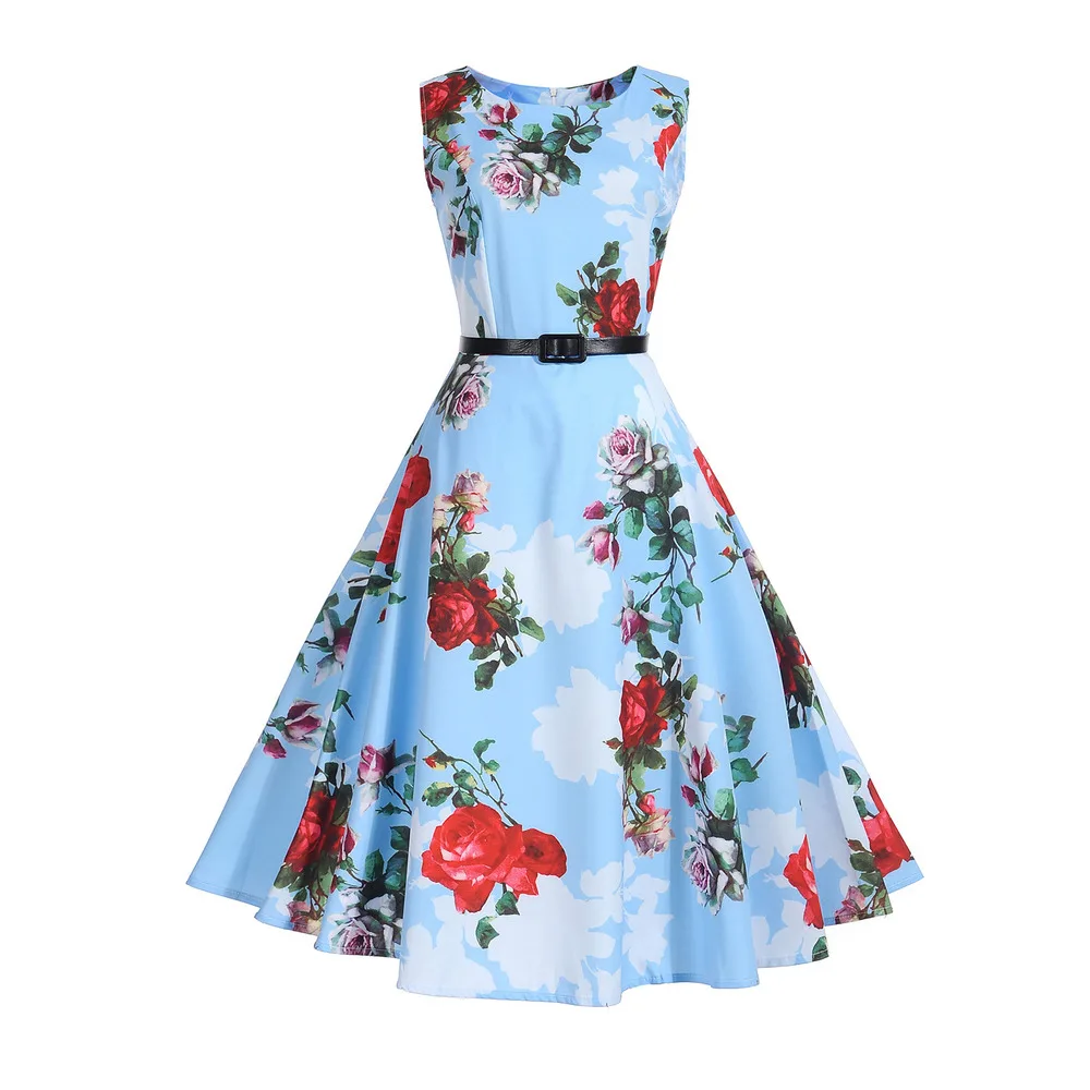 Женское миди-платье в стиле Хепберн облегающее хлопковое платье без рукавов с