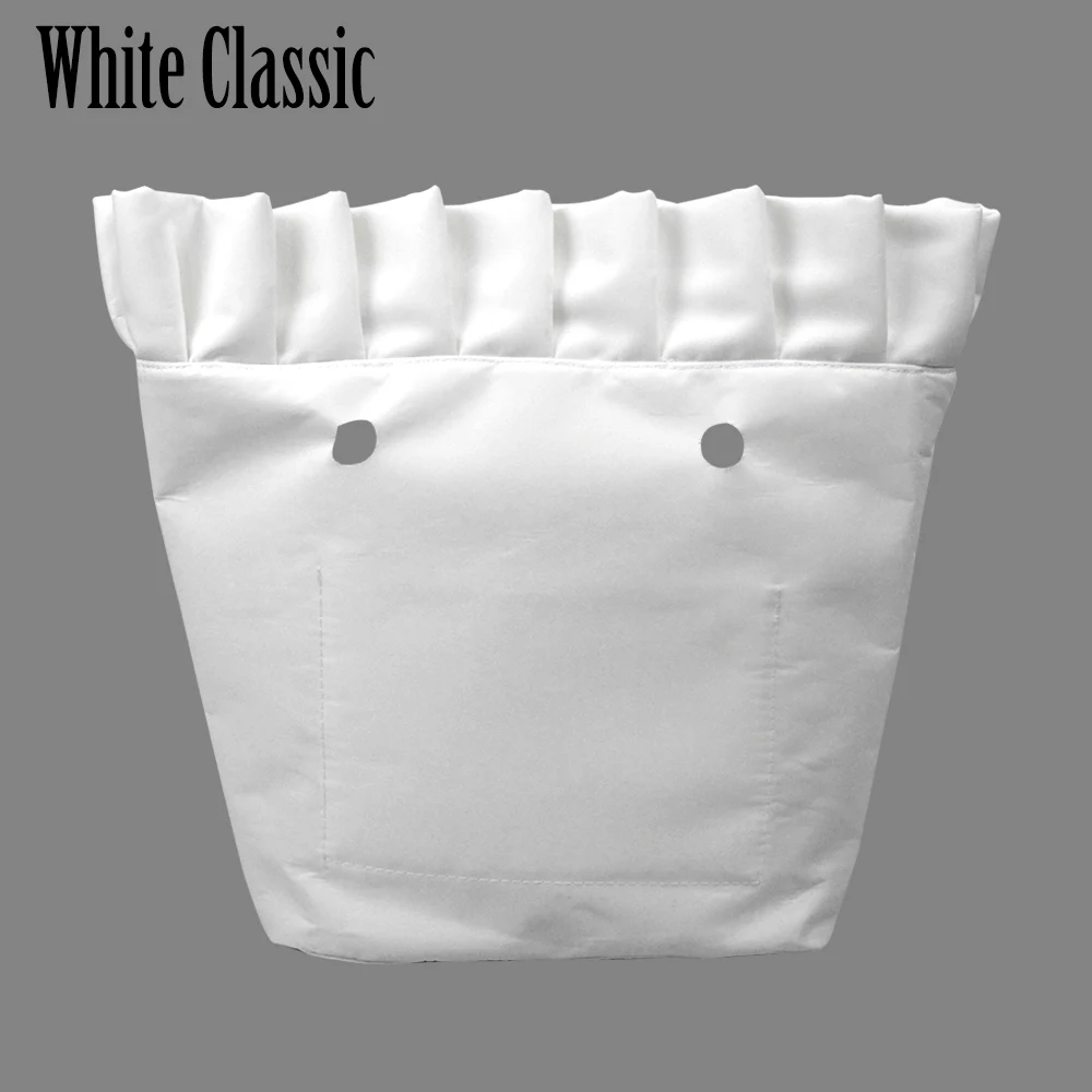 white classic Huntfun новая гофрированная плиссированная Ткань водонепроницаемая внутренняя подкладка вставка карман на молнии для классического мини Obag внутренний карман для O сумки - Цвет: white classic