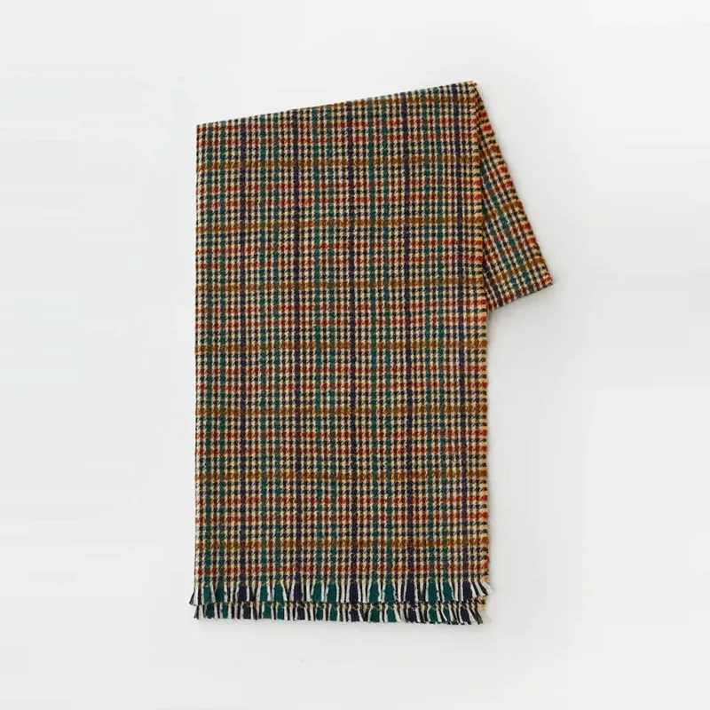 

2020 European and American Plaid printing green plaid scarf for women's autumn winter soft fabric warm shawl dual-purpose scarf