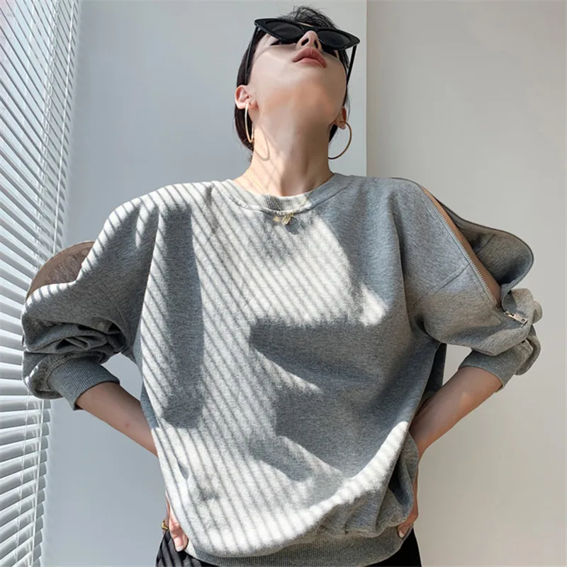 

New Fashion Cotton Long Sleeve Women Blouse 2021 Loose Plus Size White Shirt Tops Off Shoulder Zipper Blouses Women Casual 11979