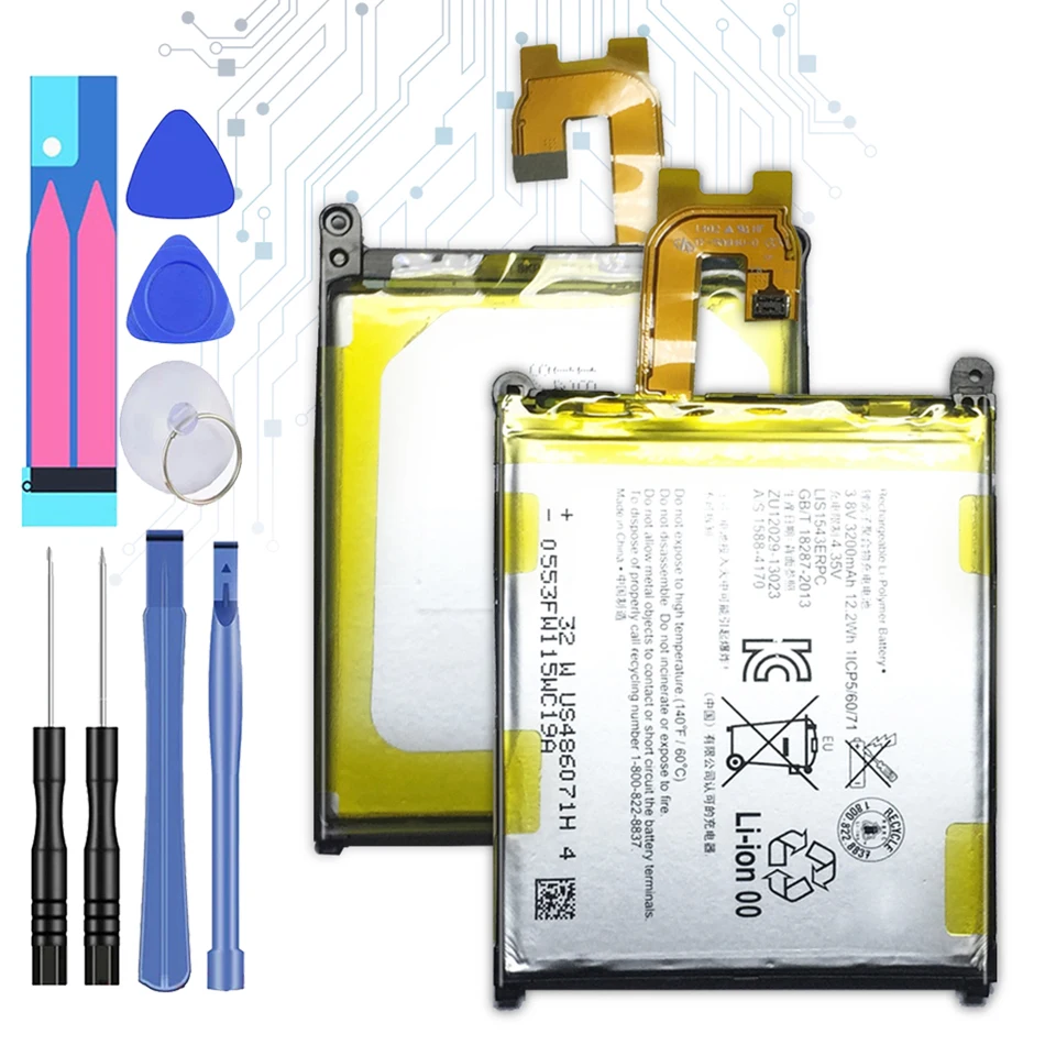 

Free Tools For Sony Battery For SONY Xperia Z2 L50w Sirius SO-03 D6503 D6502 LIS1543ERPC Genuine Phone Battery 3200mAh