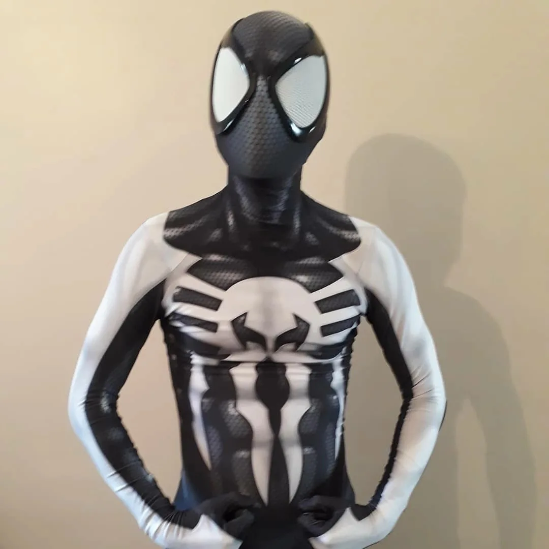2099 черный костюм из спандекса с 3D принтом черная фотография для Хэллоуина