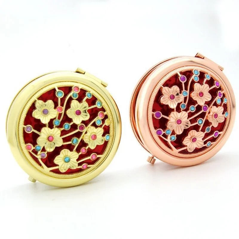 

Двойное складное карманное зеркало FEN30, винтажные подарочные ручные зеркала для девушек, компактные инструменты для макияжа