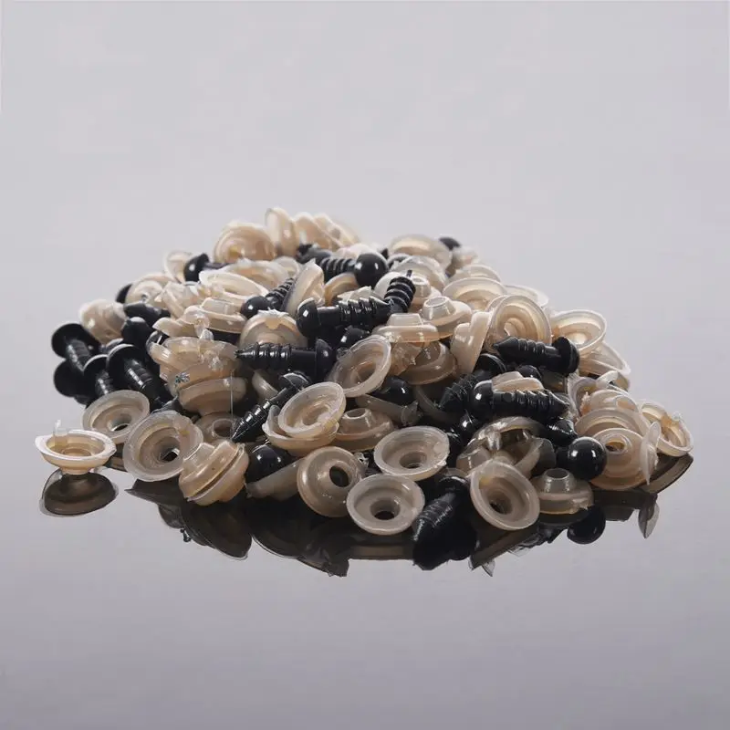 

100Pcs 6mm Black Plastic Safety Eye Washers For Teddy Toy Eyes Puppet Doll Craft