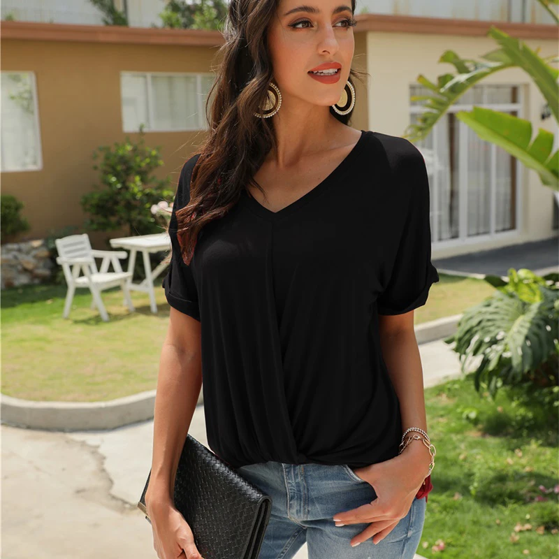 Высокое качество 4 цвета S-XXL простая футболка Женская хлопковая эластичная