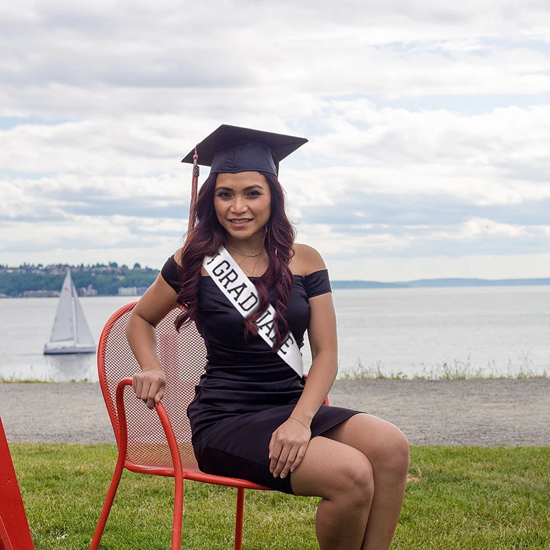 2020 выпускник белый мальчик девочка унисекс атласный пояс средней школы колледжа