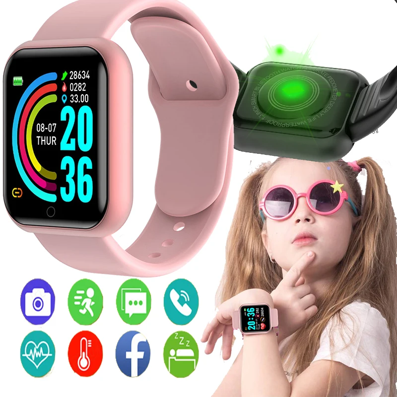 

D20 Wristwatch Y68 Color Screen Smart Sport Bracelet Activity Running Tracker Heart Rate For Children Men Women Watch Hours
