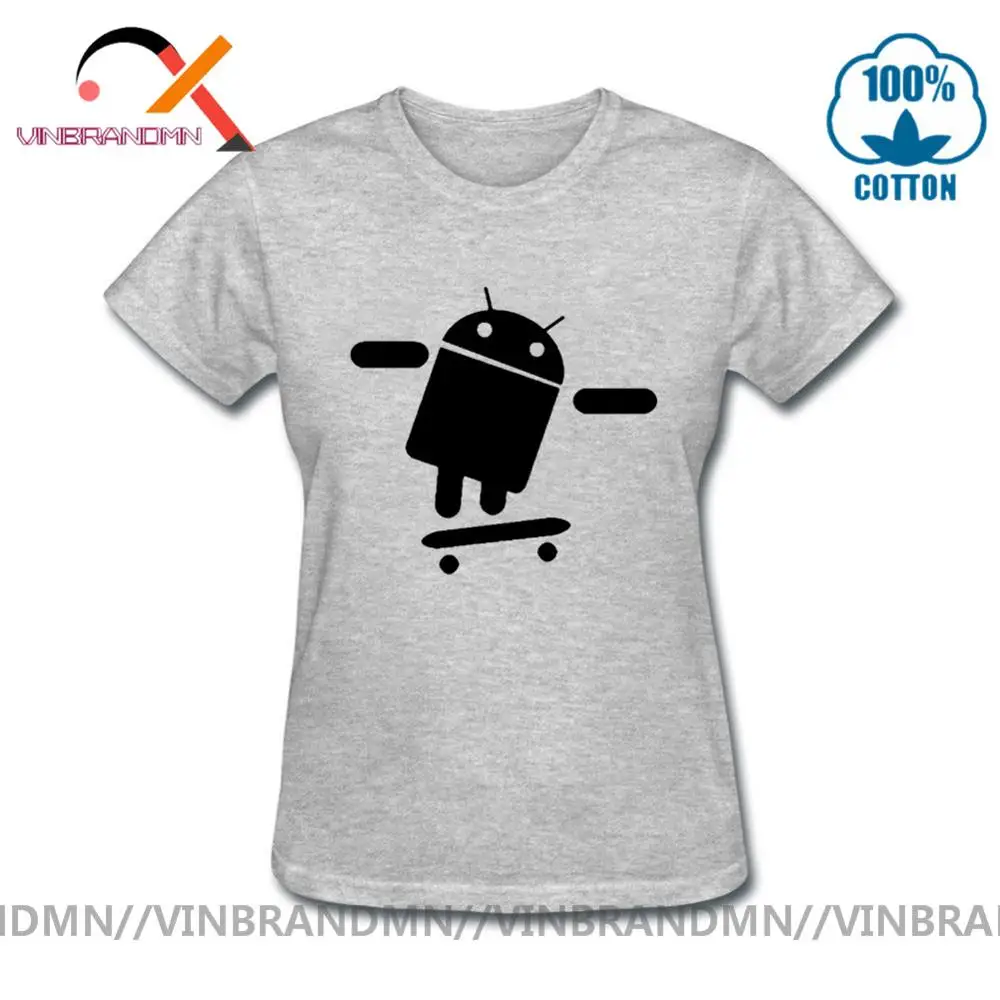 New Boutique Skateboard T-shirt 2020 Summer Android Rooted Funny T Shirt Pirate Skull Robot Street Casual Custom Tshirt | Женская одежда
