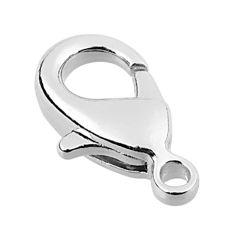 

Застежки-карабины серебряные для изготовления ювелирных изделий, 50 шт., 12 мм