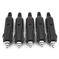 male cigarette lighter plugs car wfuses red led indicator black connector replacement kit 12v 24v accessories