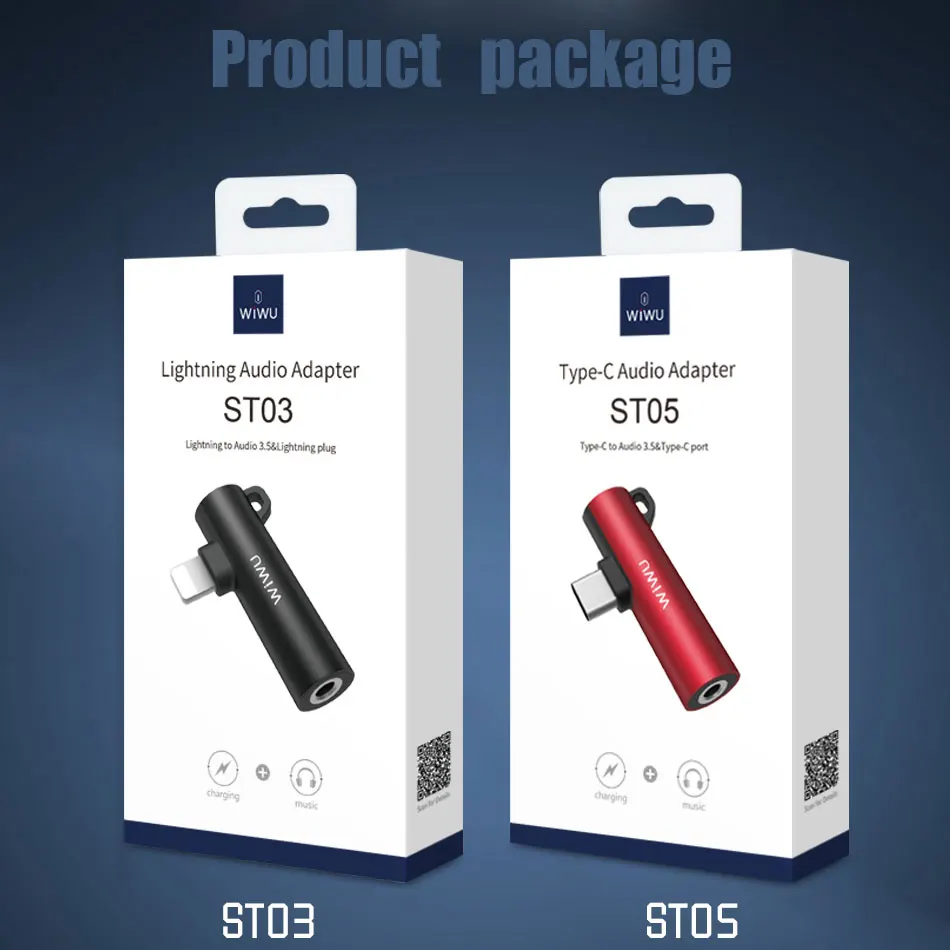 Аудиоадаптер WIWU для порта Lightning преобразователь быстрой зарядки аудиоадаптер USB