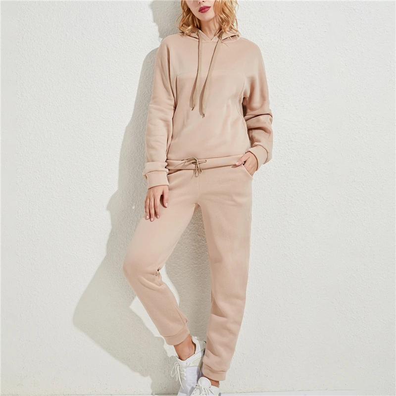 

Women's New Sweatshirt Hoodie And Pants Ladies Casual Solid Color Suit For Female Two Piece Set Winter Autumn Clothing 2020