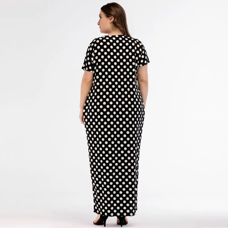 Женское платье в горошек Abaya свободное арабском стиле большие размеры