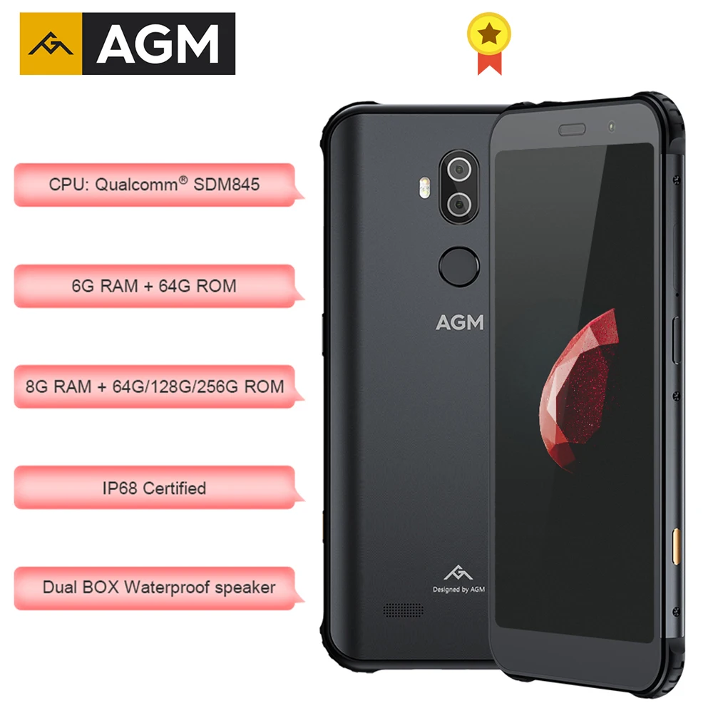 AGM X3 MIL-STD-810G прочный водонепроницаемый смартфон 8 Гб 256 ГБ SDM845 Octa 5,99 ''24MP камера двойной ящик динамик Лицо ID QC NFC телефон